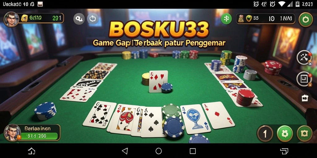 Screenshot gameplay seru dari BOSKU33 yang menampilkan keseruan bermain Gaple.
