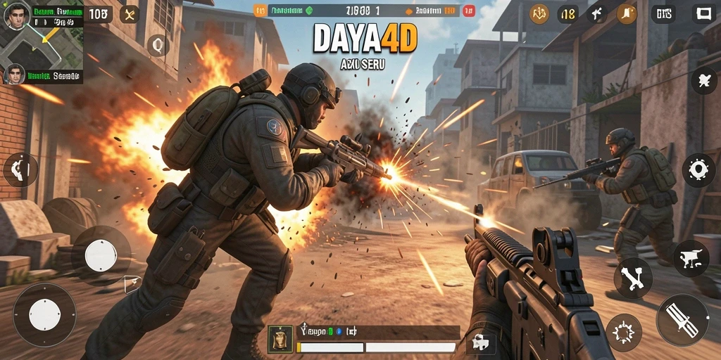 Tangkapan layar menampilkan aksi gameplay seru DAYA4D di mode TPS.