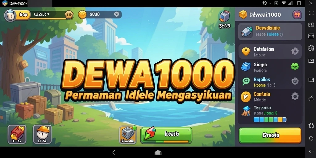 Screenshot DEWA1000 menampilkan gameplay Idle yang menarik dan interaktif.