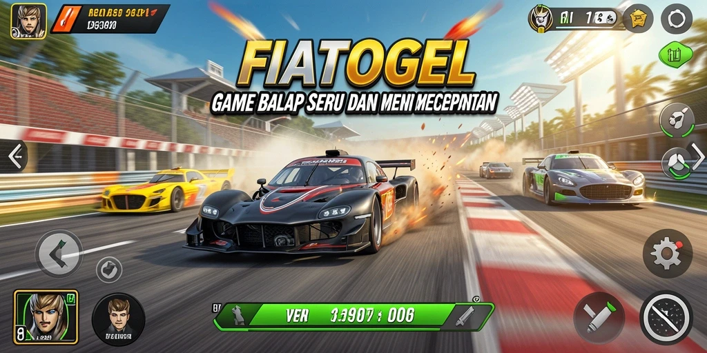 Gambaran menarik dari gameplay balap di FIATOGEL.