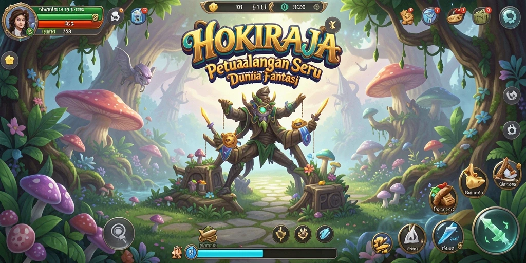 Tampilan gameplay HOKIRAJA yang penuh aksi dan eksplorasi.