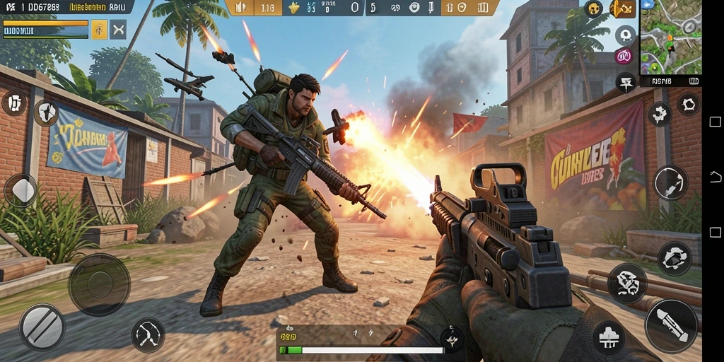 Tampilan gameplay seru dari ID6788 dalam pertempuran TPS.