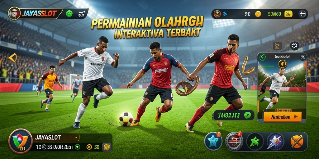 Tampilan gameplay seru dalam aplikasi JAYASLOT yang menampilkan berbagai cabang olahraga.
