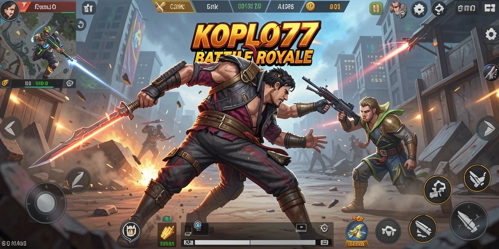 Tangkapan layar KOPLO77 menunjukkan momen menegangkan di medan perang Battle Royale.