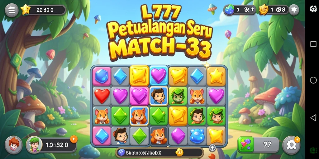 Tampilan gameplay L777 yang penuh warna dan menarik dalam genre Match-3.