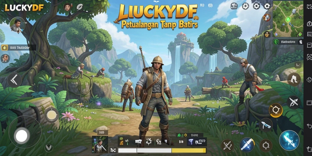 Tampilan gameplay epik dari dunia terbuka LUCKYDF.