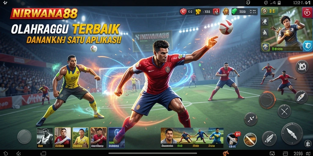 Tampilan utama NIRWANA88 dengan fitur taruhan olahraga interaktif.
