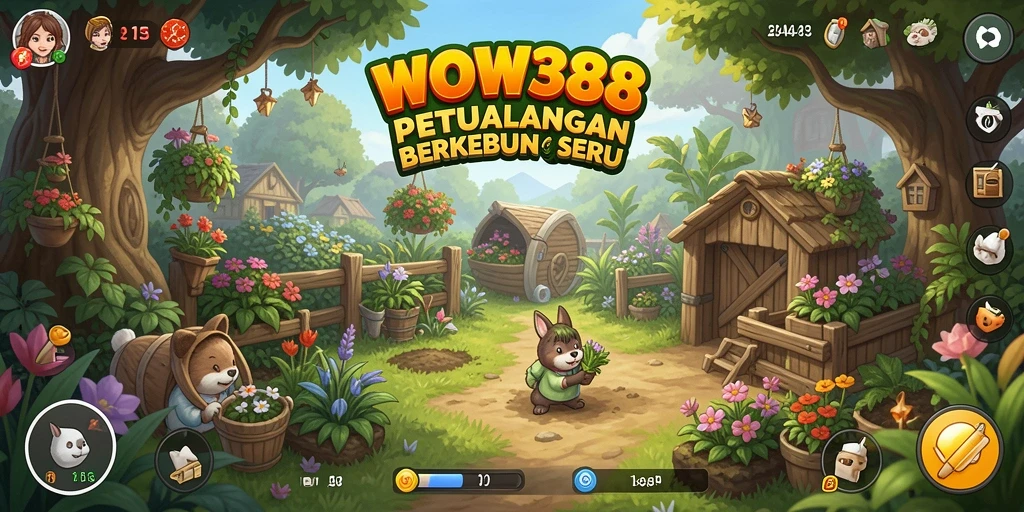 Tampilan gameplay WOW388 dengan aktivitas bertani yang menyenangkan.